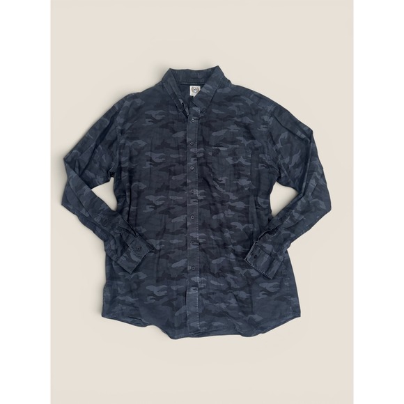 Cinch Other - Cinch Mens XXL Camouflage Long Sleeve Button Down Shirt Grey Black Cotton
